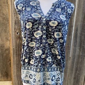 Lucky Brand blue floral top